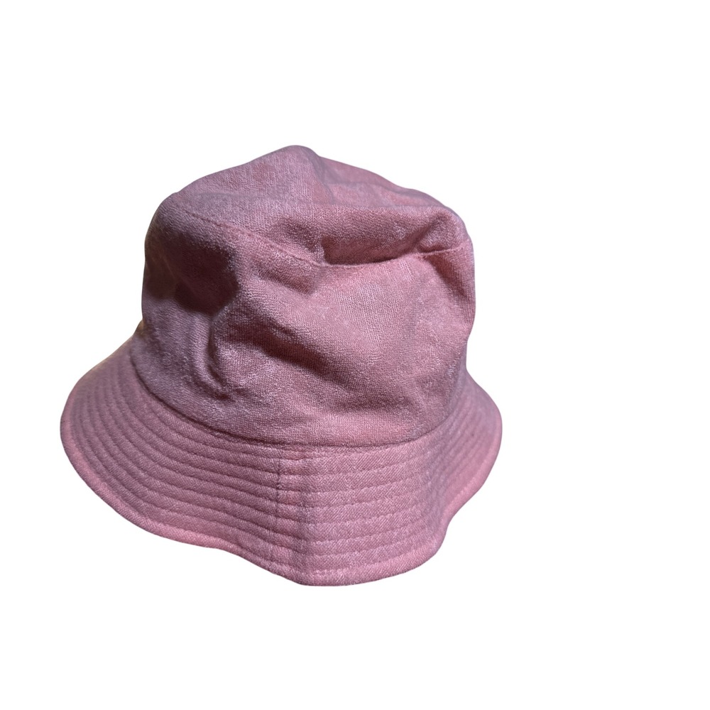 Old East Main Co Pink Terry Cloth Bucket Hat Beach Summer Sun Hat NWT